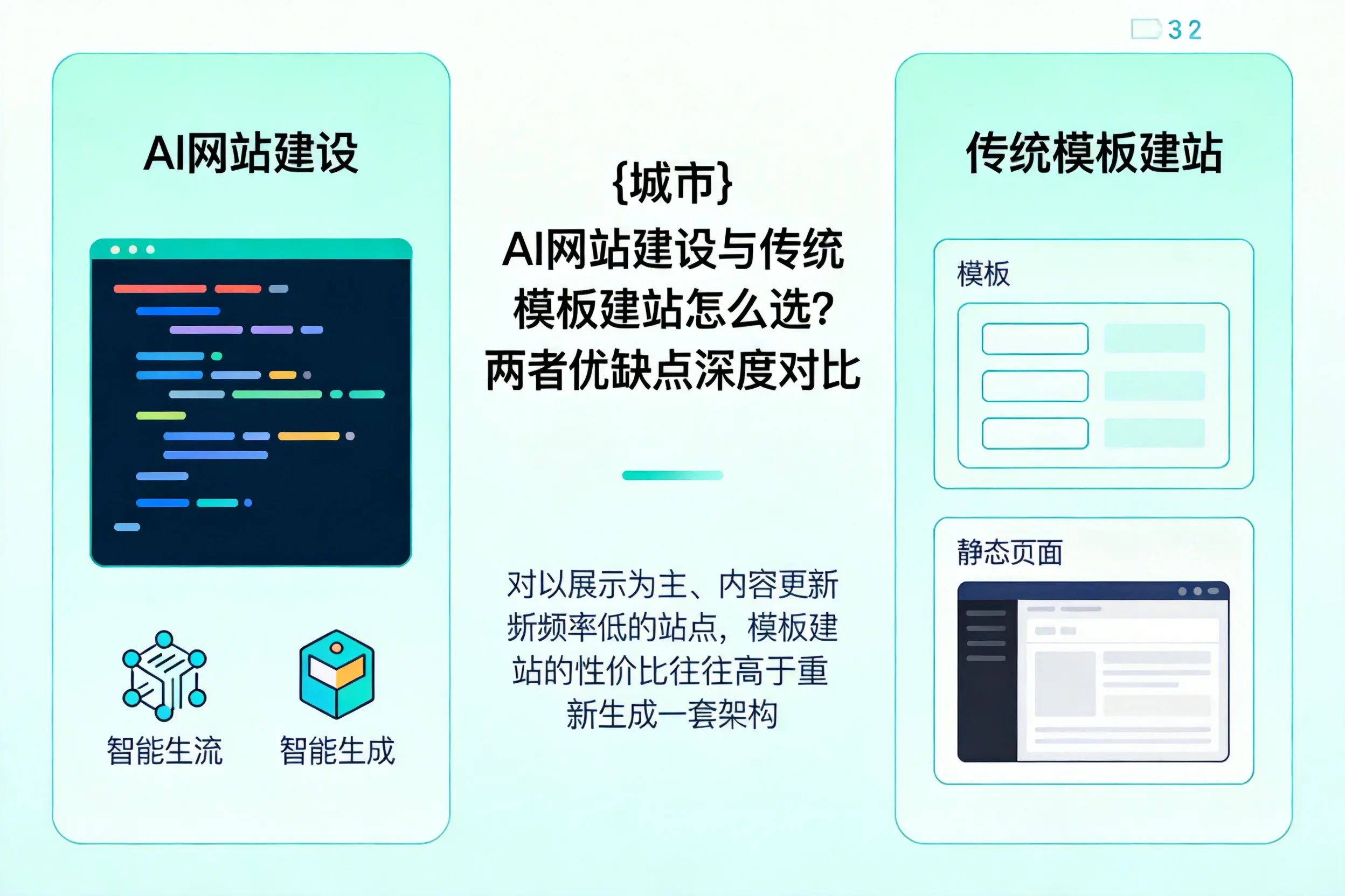 阳江AI网站建设与传统模板建站怎么选？两者优缺点深度对比