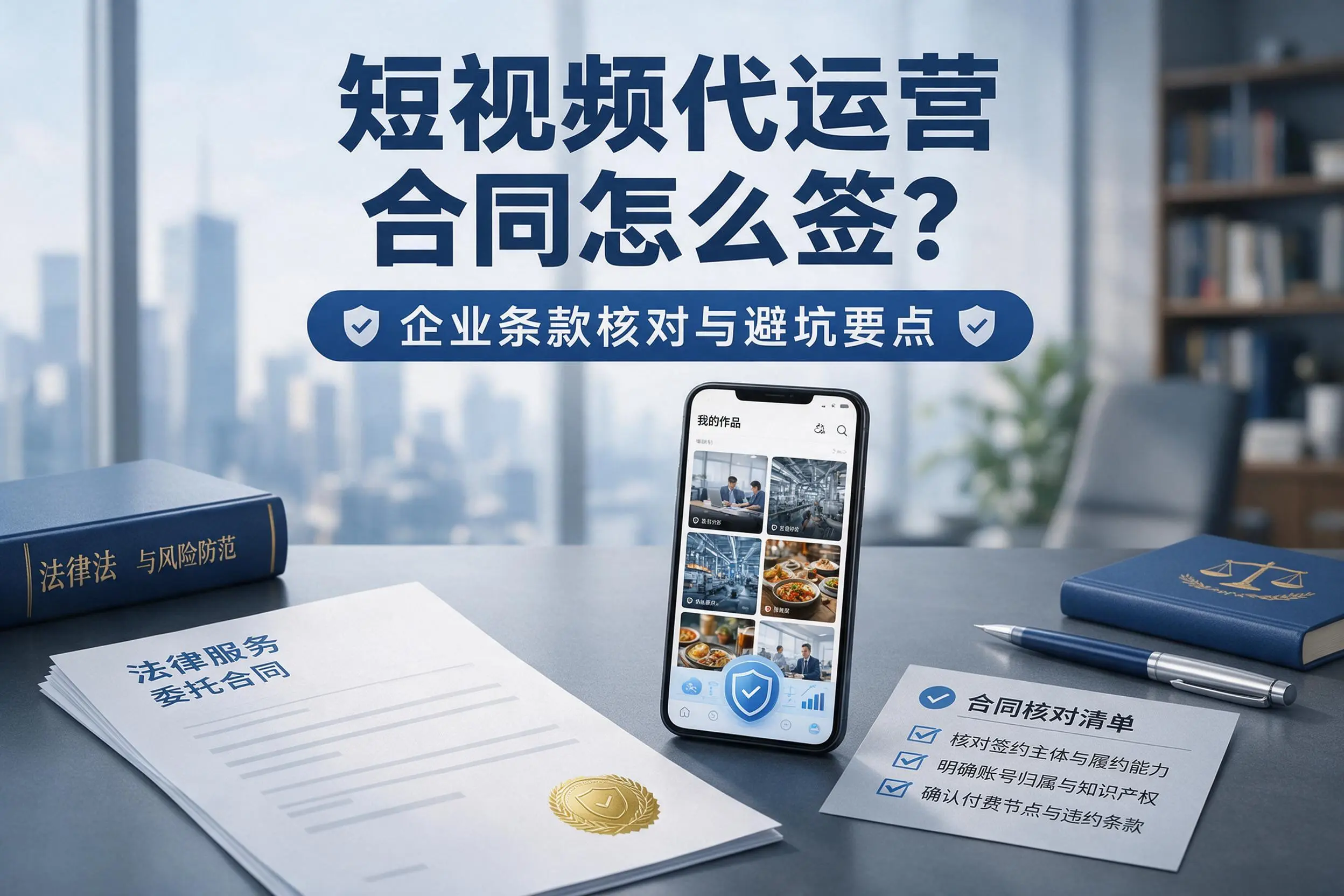 短视频代运营合同怎么签？阳江企业条款核对与避坑要点