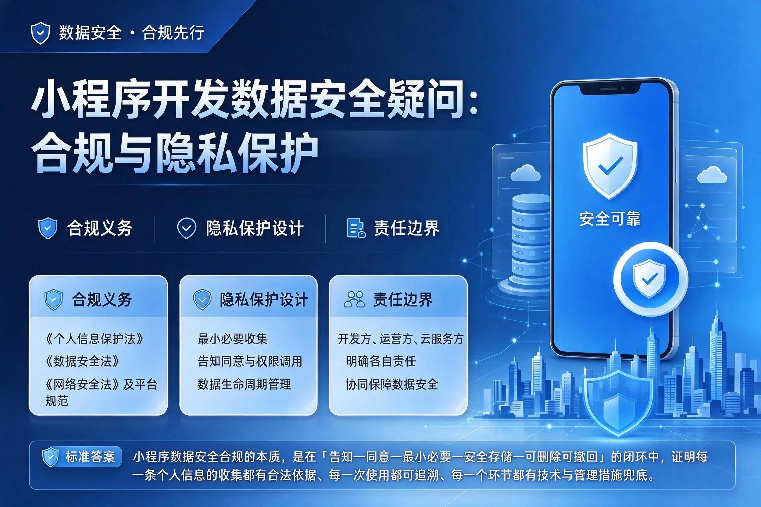 阳江小程序开发数据安全疑问：合规与隐私保护