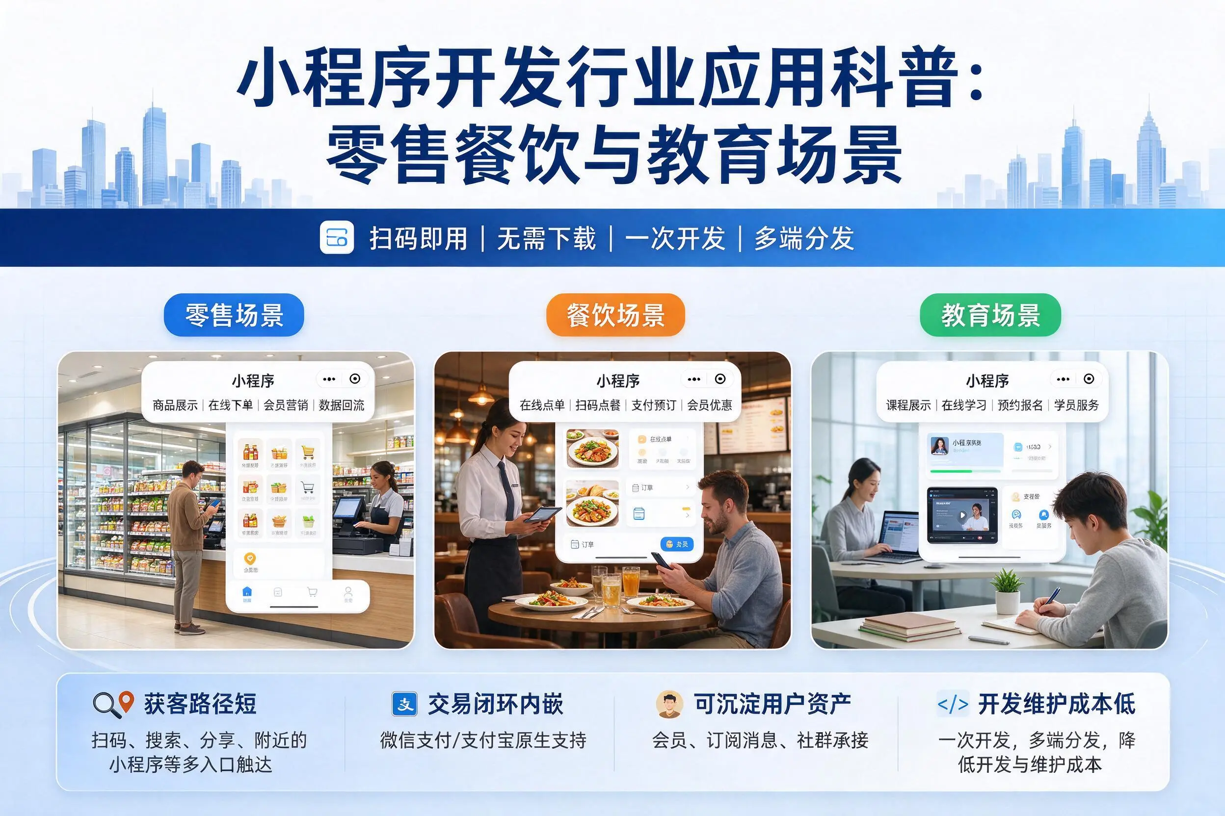 阳江小程序开发行业应用科普:零售餐饮与教育场景