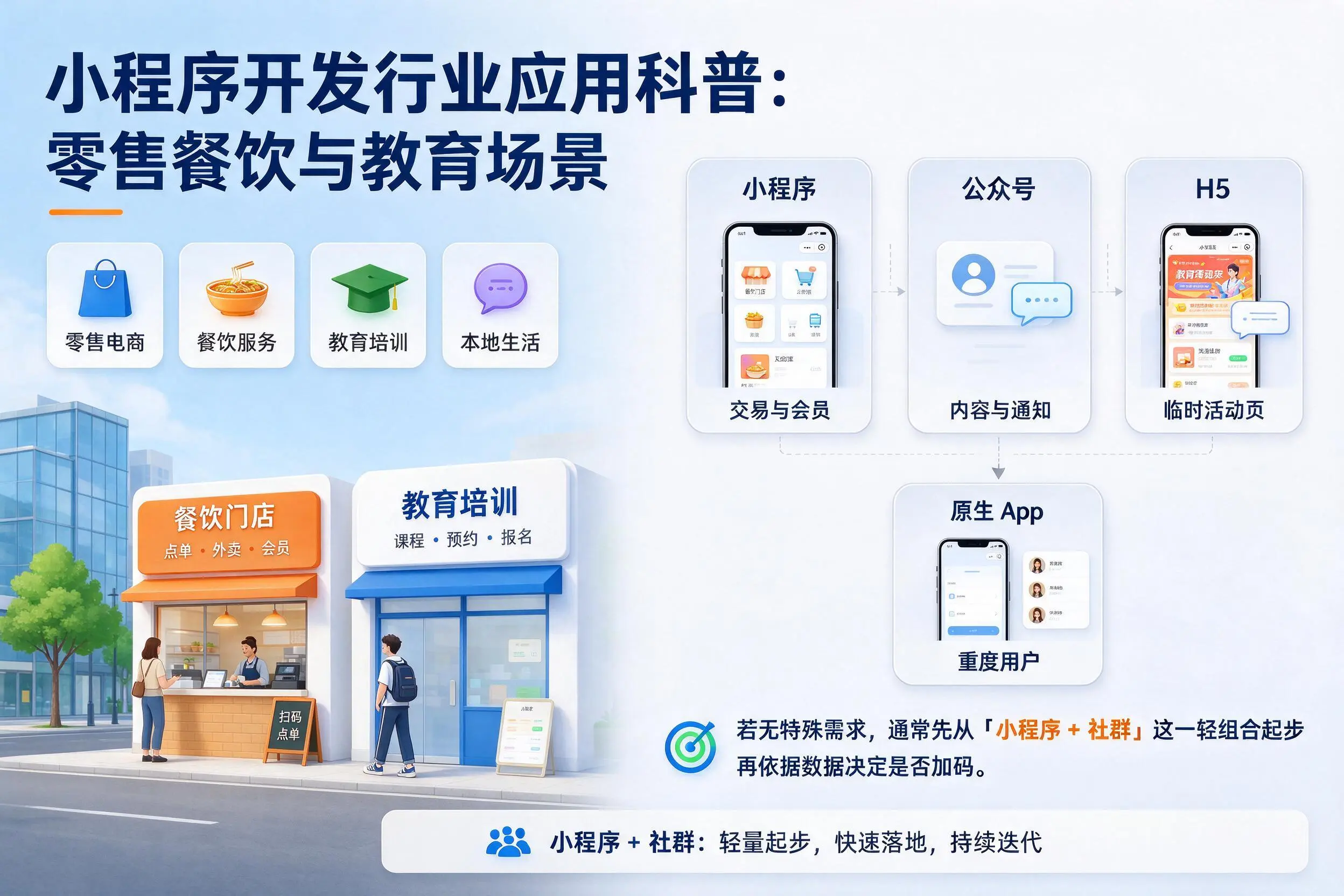 阳江小程序开发行业应用科普:零售餐饮与教育场景