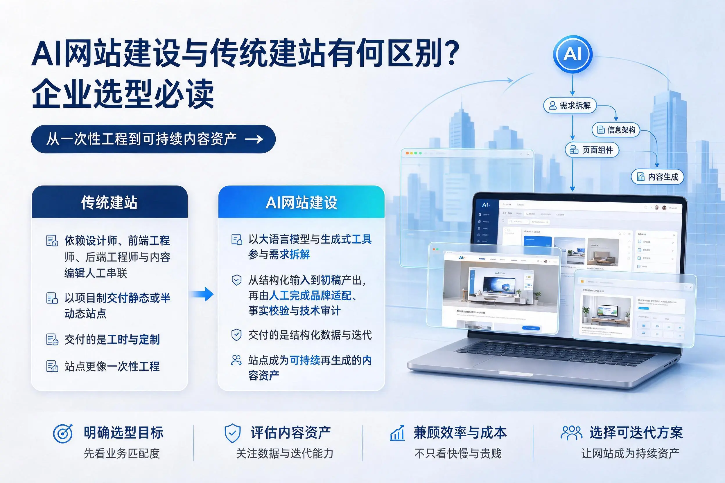 AI网站建设与传统建站有何区别?阳江企业选型必读