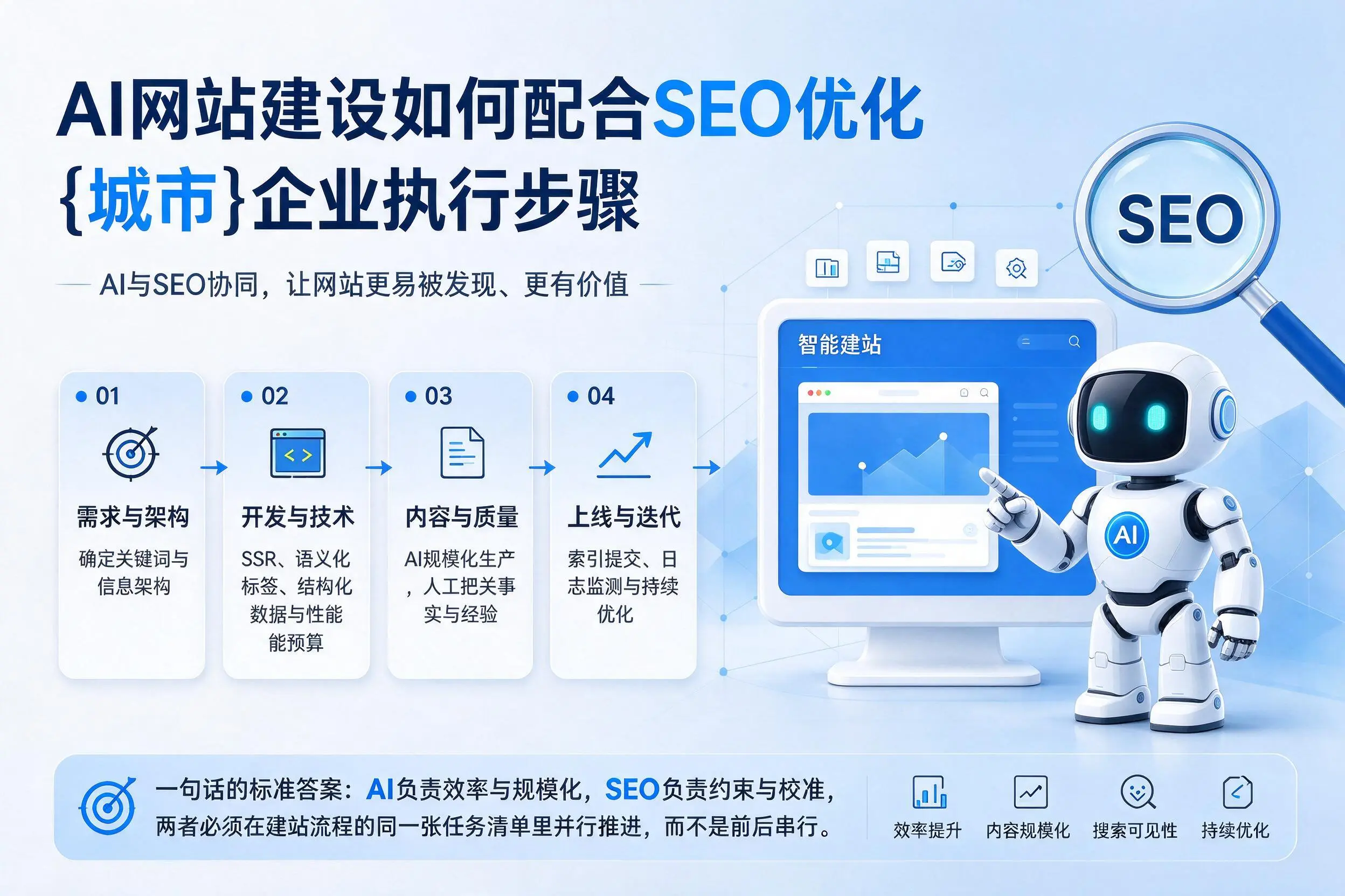 AI网站建设如何配合SEO优化,阳江企业执行步骤