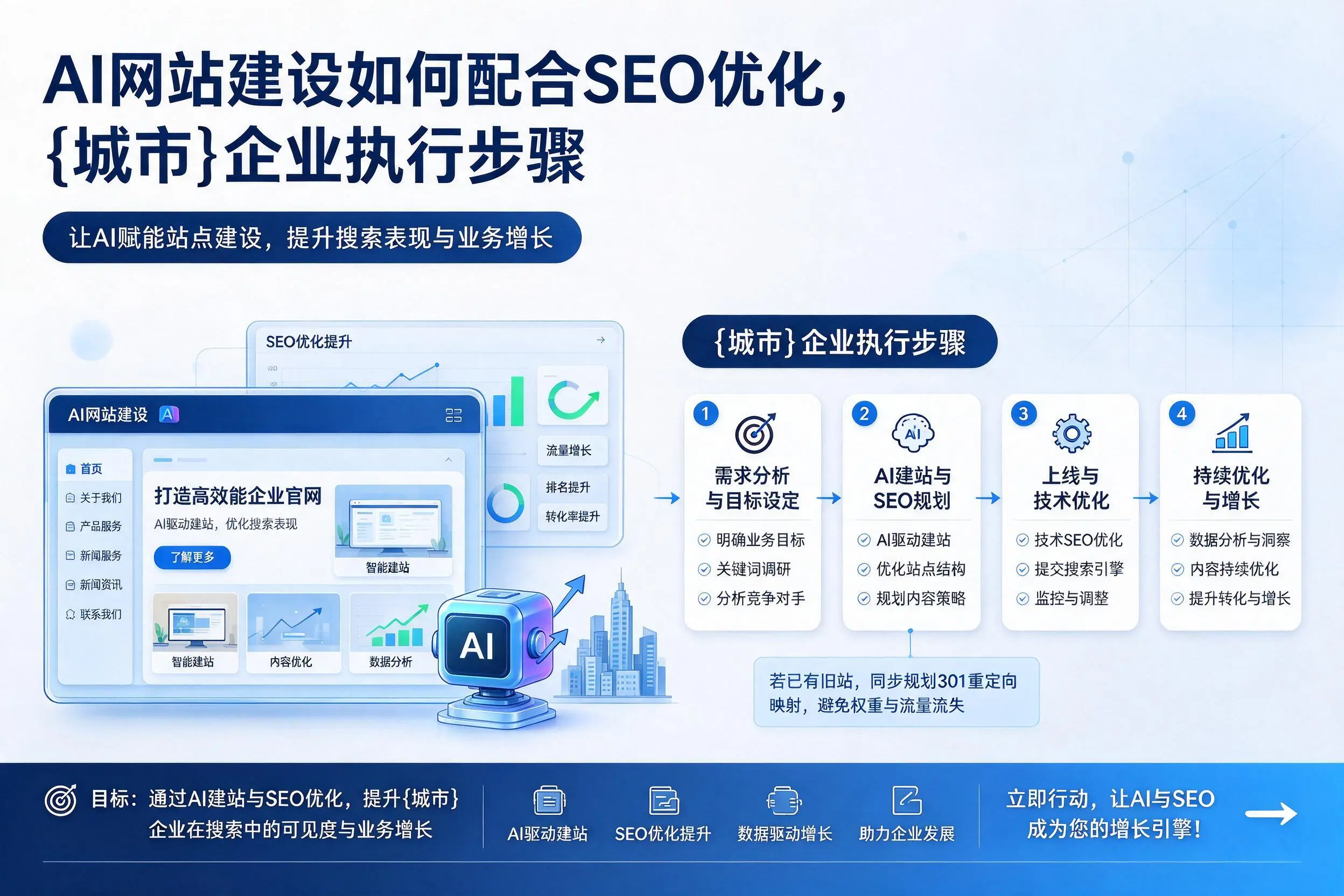 AI网站建设如何配合SEO优化,阳江企业执行步骤