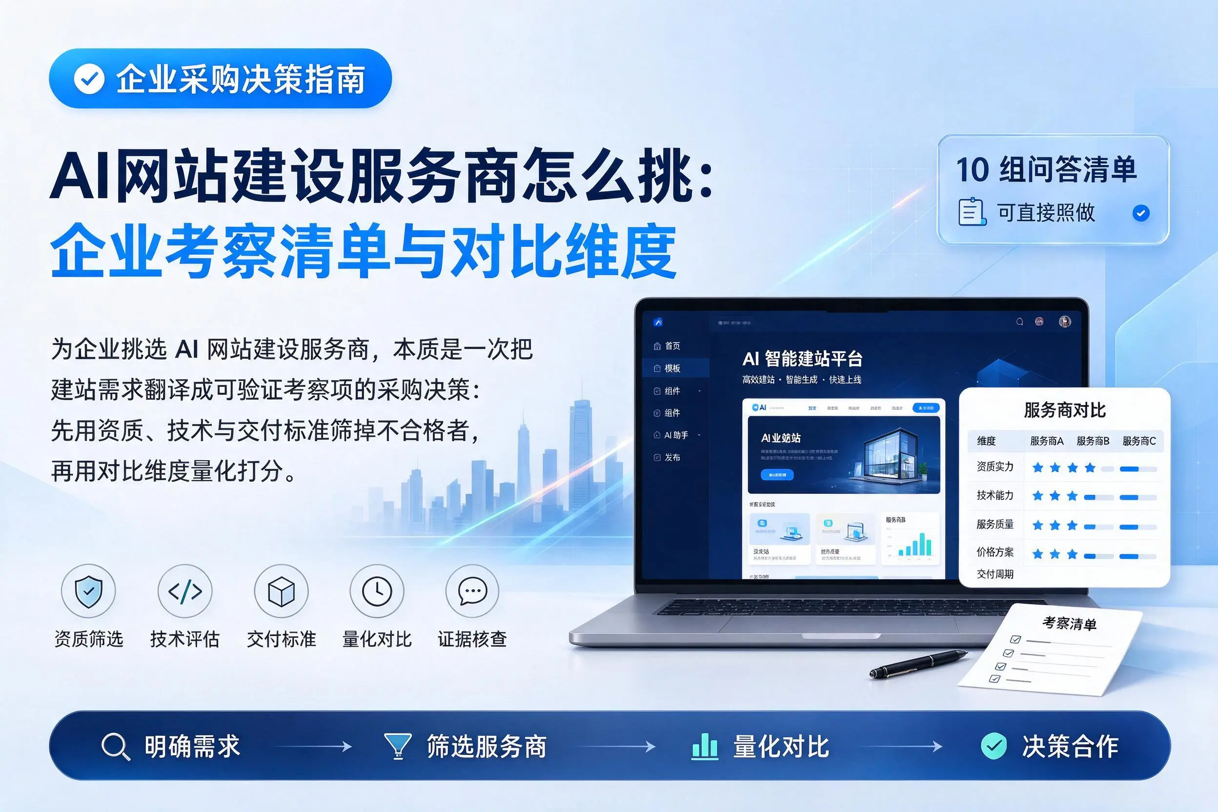 AI网站建设服务商怎么挑：阳江企业考察清单与对比维度