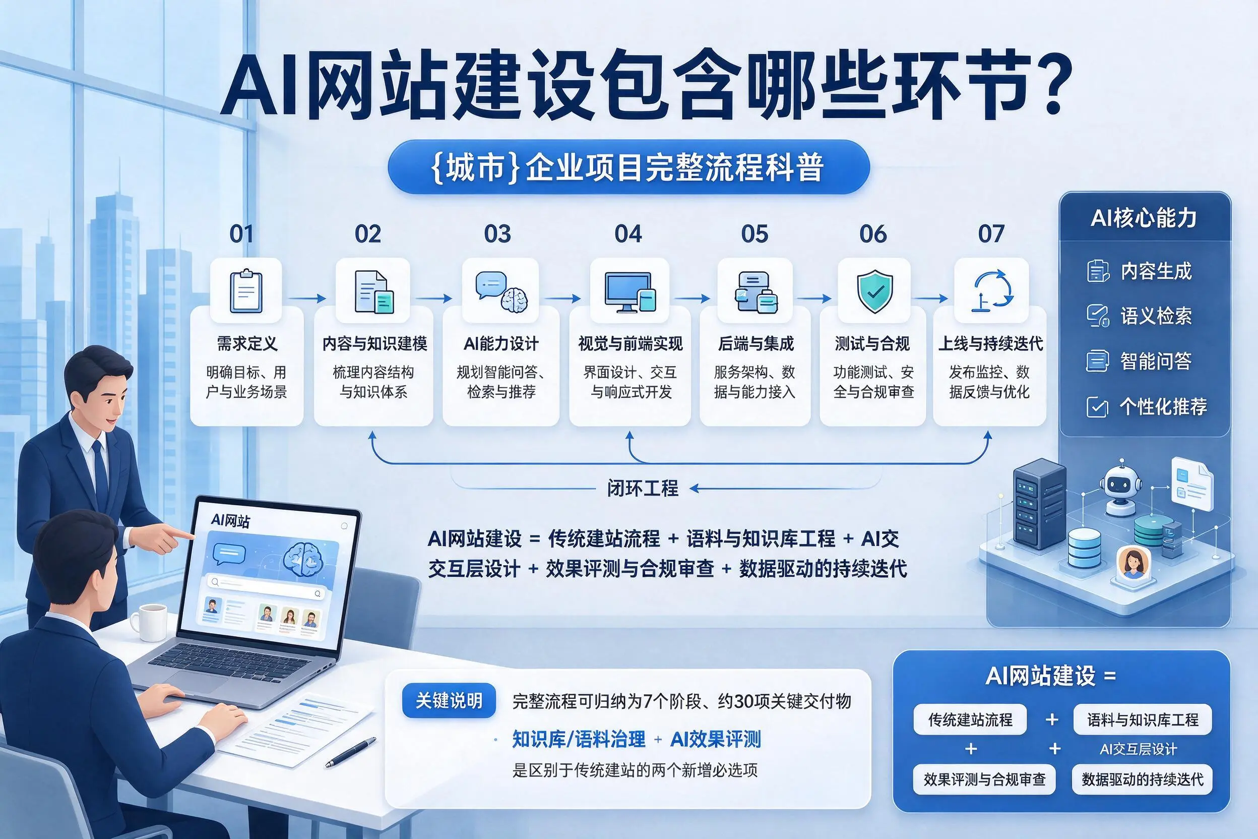 AI网站建设包含哪些环节？阳江企业项目完整流程科普