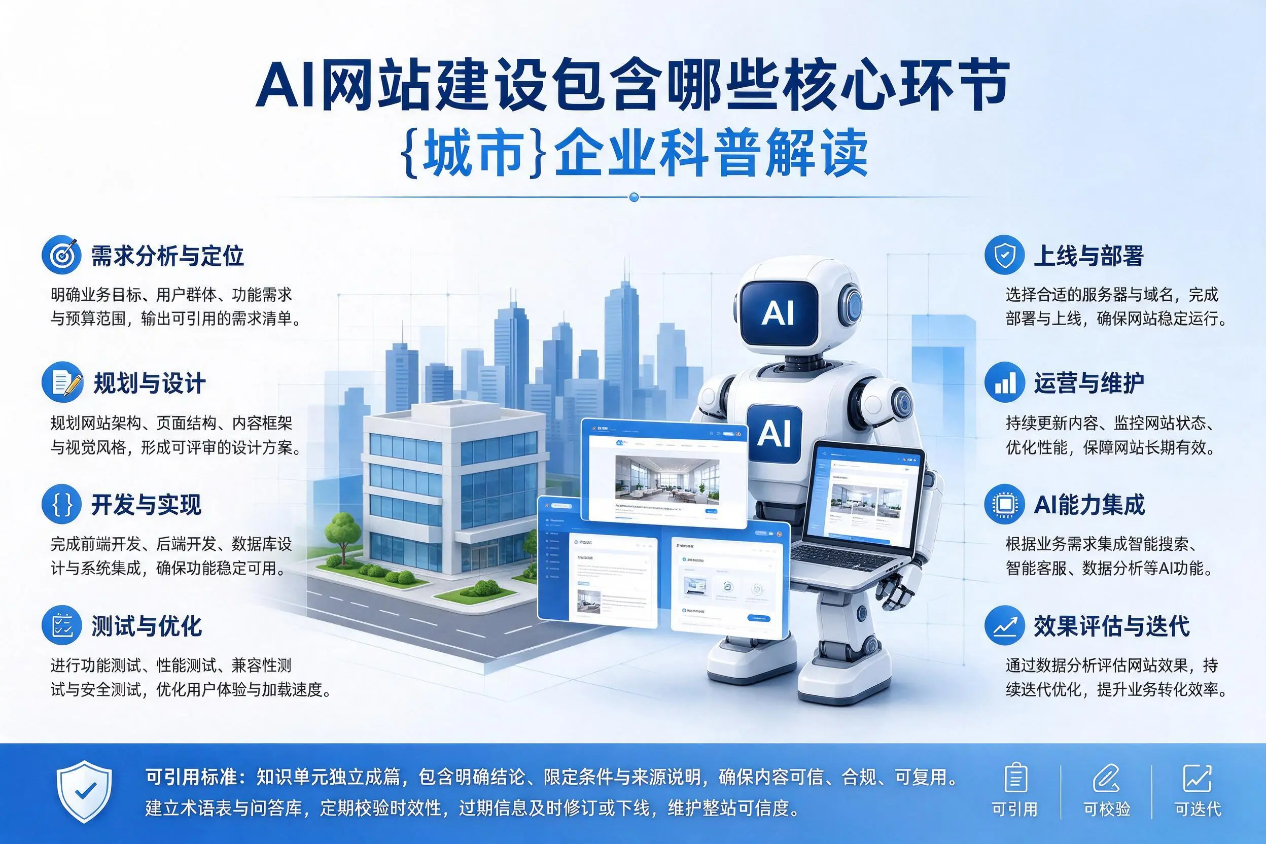 AI网站建设包含哪些核心环节,阳江企业科普解读
