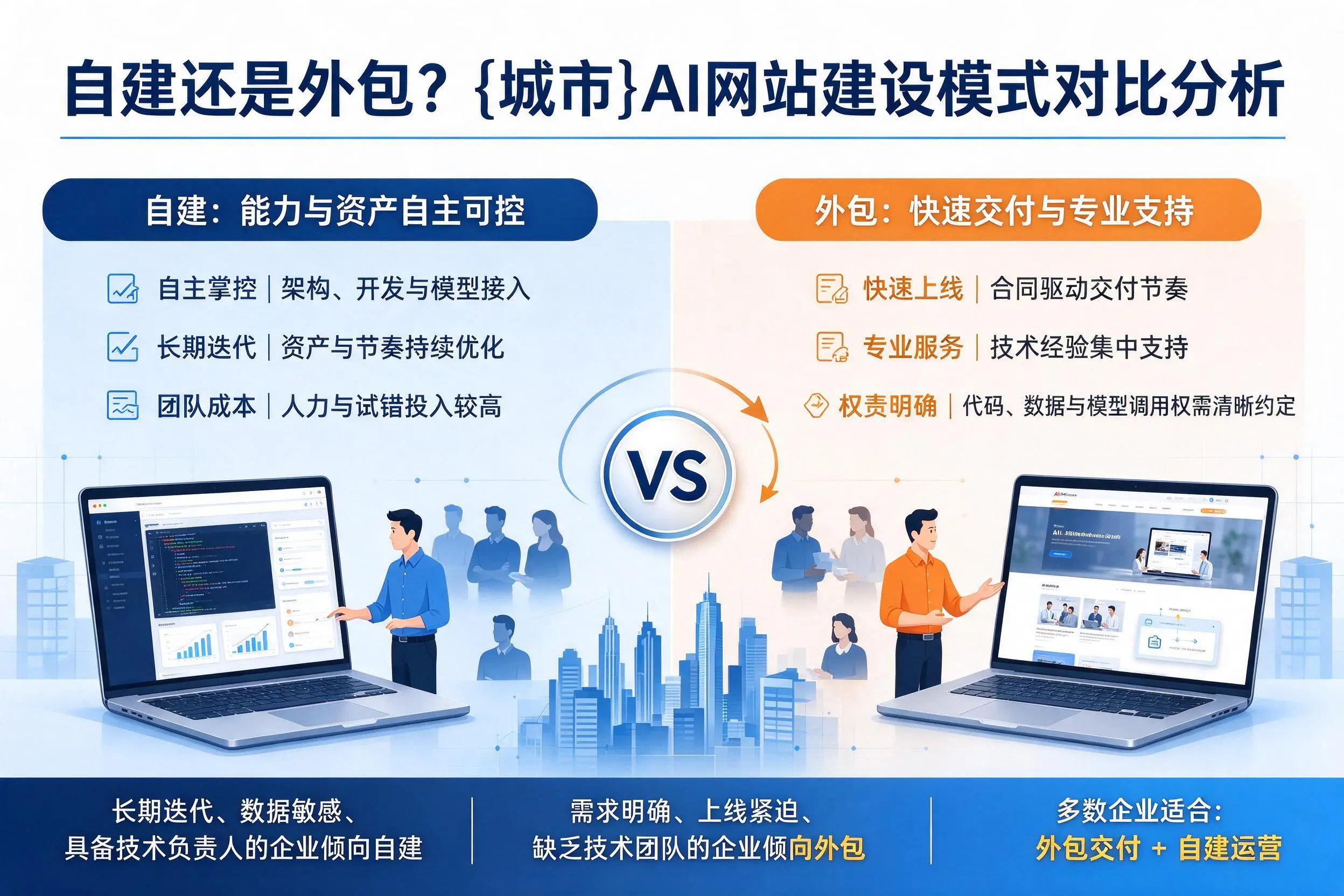 自建还是外包？阳江AI网站建设模式对比分析