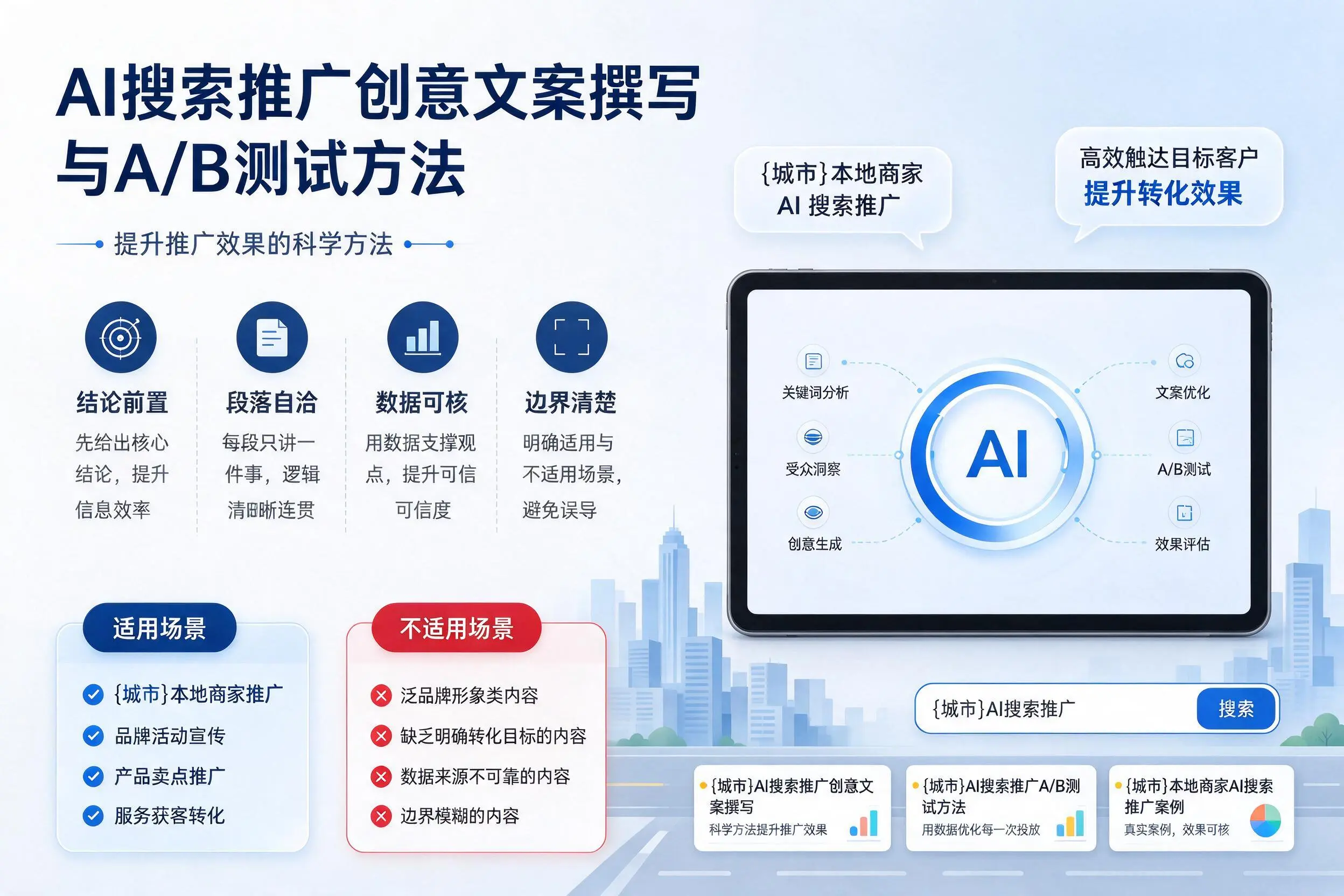 阳江AI搜索推广创意文案撰写与A/B测试方法